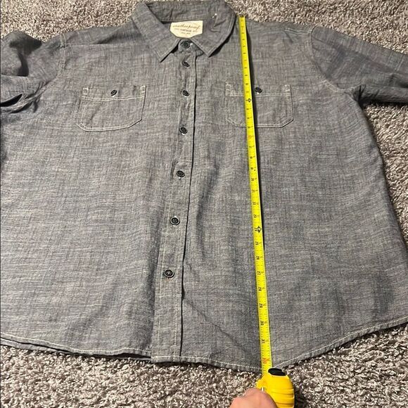 Weatherproof Gray Casual Button Down Shirt with Textured Fabric - Picture 3 of 4